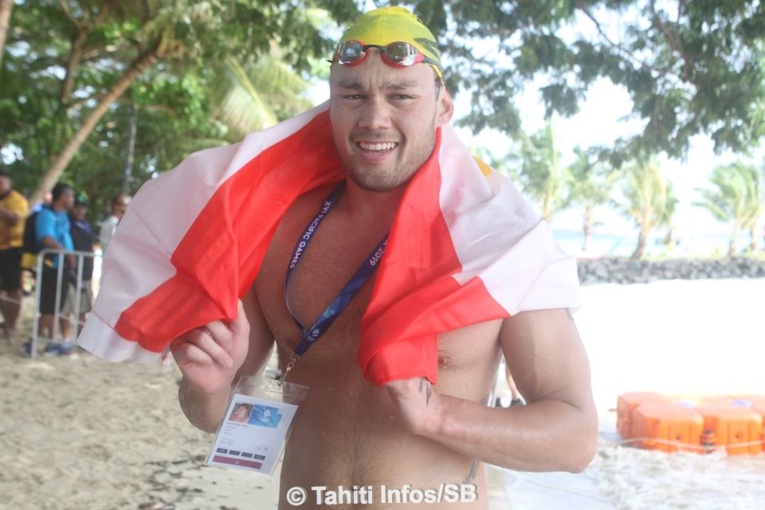Rahiti De Vos, lors des Jeux du Pacifique aux Samoa, où il avait décroché trois médailles d'or.