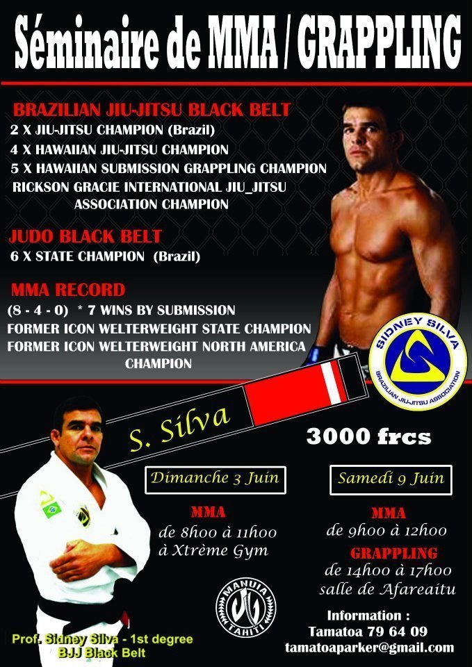 Sydney SILVA, star du Jiu-Jitsu brésilien et du MMA, en séminaire à Tahiti.