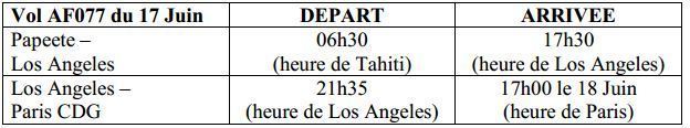 Communiqué de presse de AIR FRANCE du 15 Juin à 16h