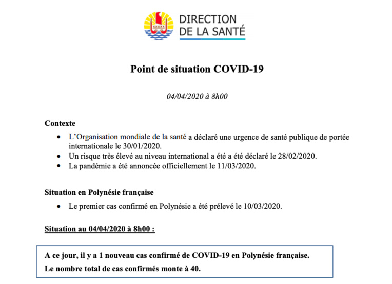 Un nouveau cas de coronavirus samedi