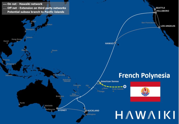 Manatua connecté au câble Hawaiki Manatua connecté au câble Hawaiki