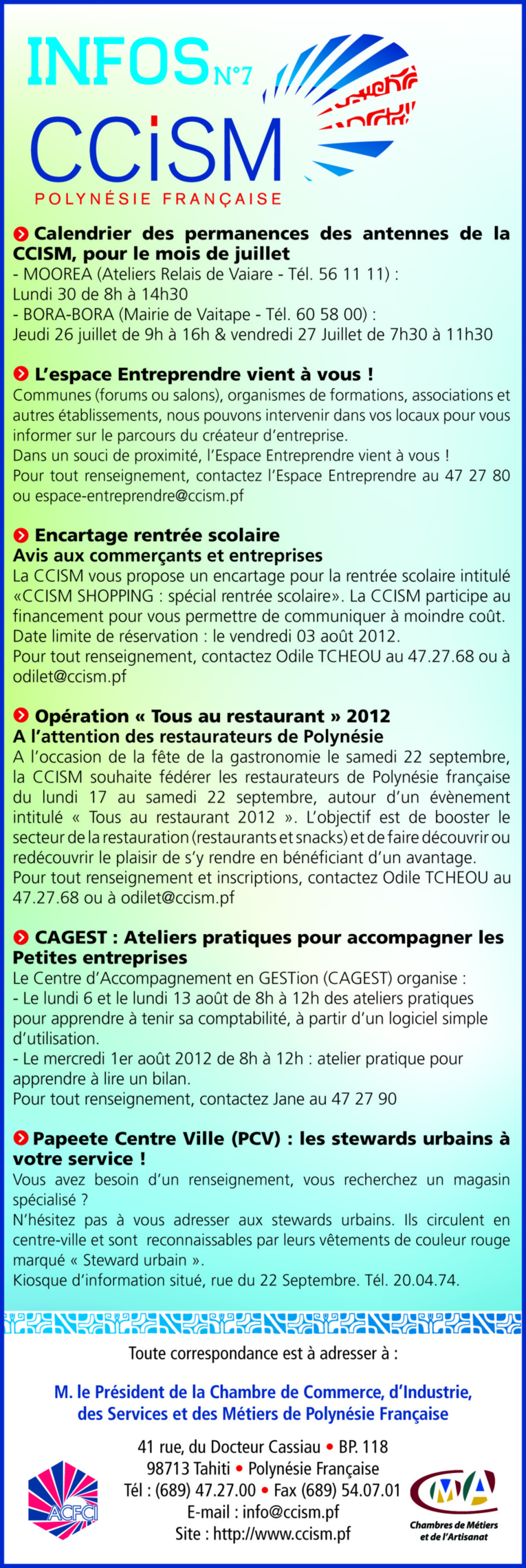 Infos CCISM N°7 Infos CCISM N°7