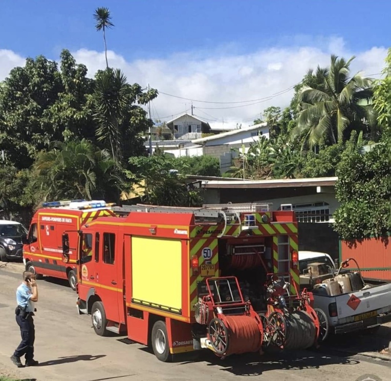 Une maison détruite par les flammes à Pamatai