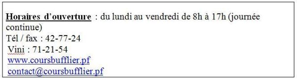 Rentrée du COURS BUFFLIER Rentrée du COURS BUFFLIER