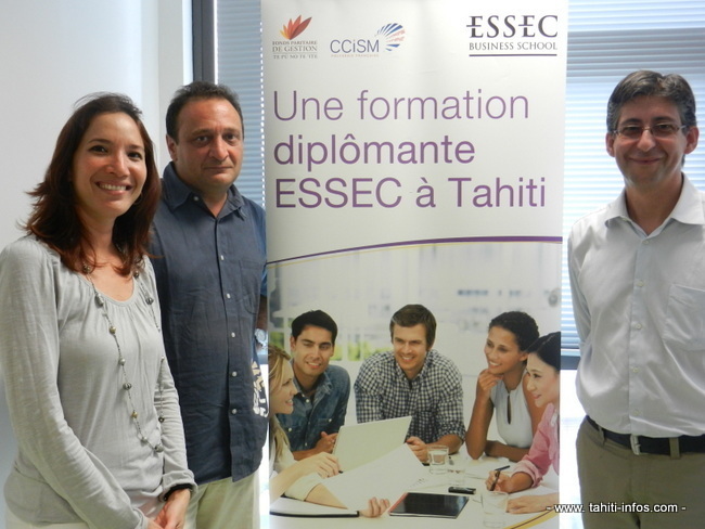 Vanessa Vonatu, conseillère en formation professionnelle CCISM ; Jean-Marc Xuereb, professeur de marketing à l'Essec et Christophe Gomez, directeur du Pôle formation de la CCISM