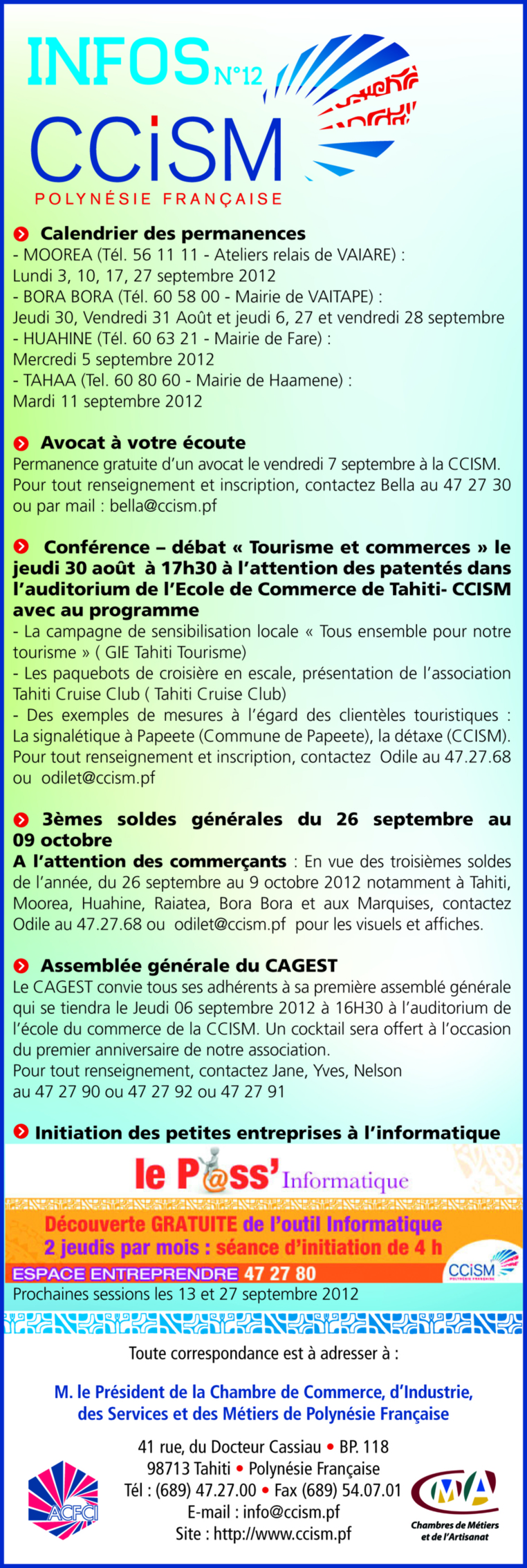 Infos CCISM N°12 Infos CCISM N°12