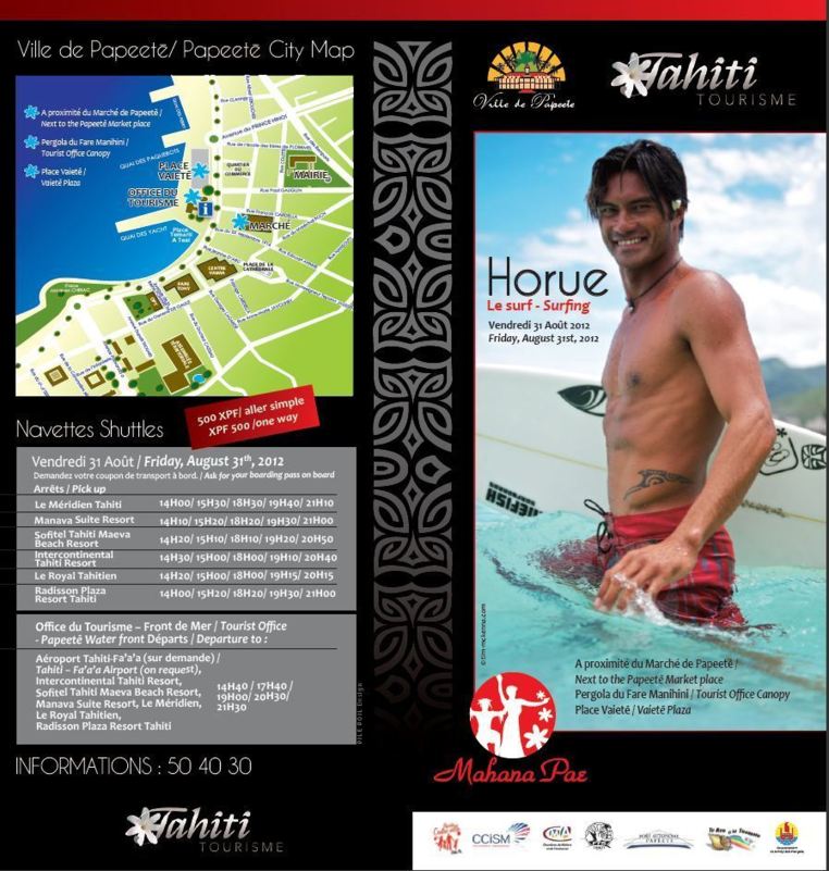 Mahana Pae de ce Vendredi 31 août 2012 autour du thème : Te Horu’e – le surf