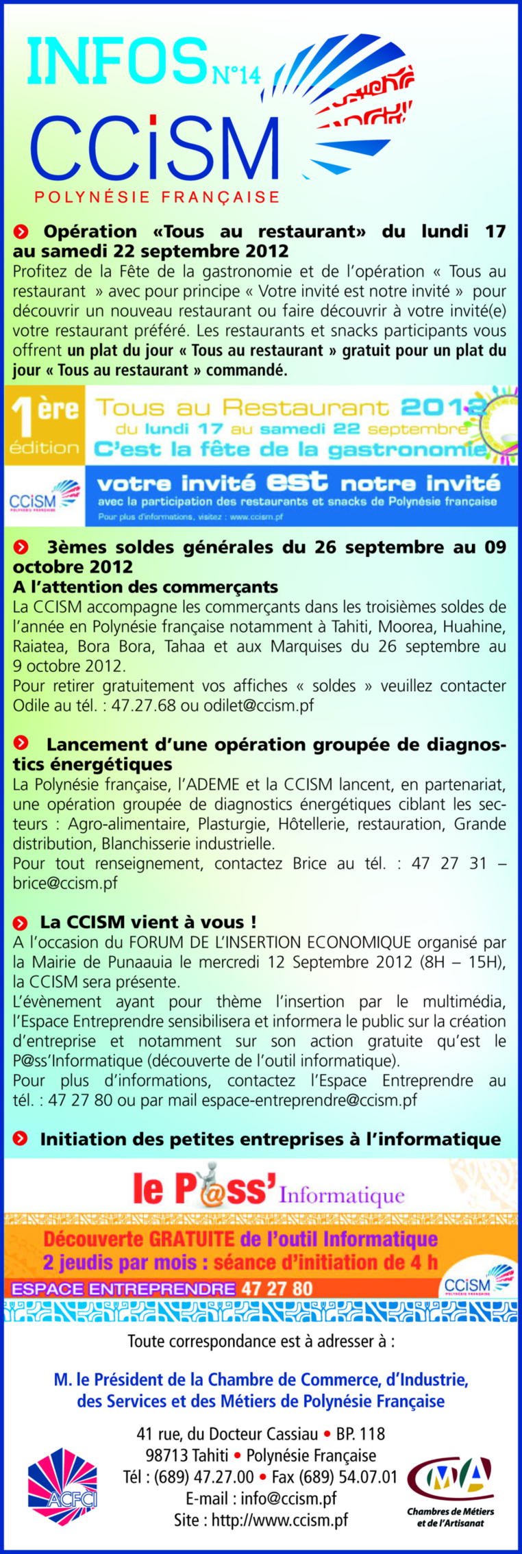 Infos CCISM N°14 Infos CCISM N°14