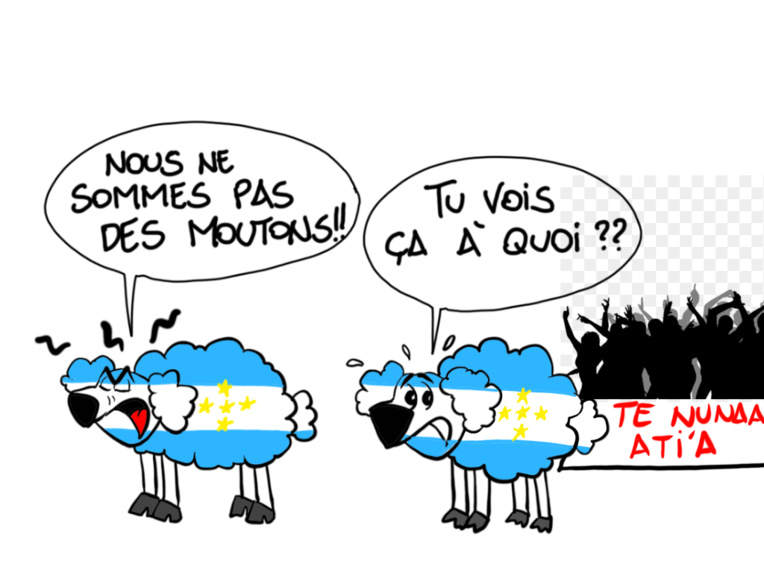 "We're not sheep", par Munoz