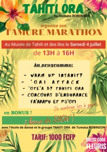 Tahiti Ora fait son show au tamure marathon qu'il organise Tahiti Ora fait son show au tamure marathon qu'il organise