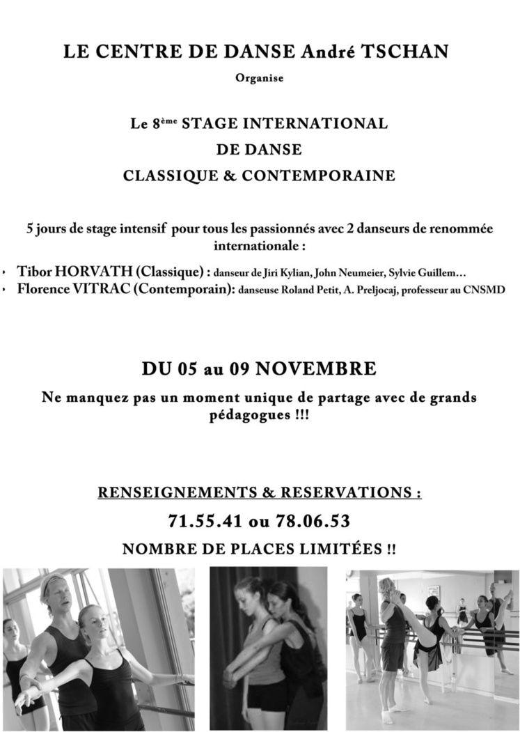 8ème Stage International de Danse Classique et Contemporain au Centre de Danse A.Tschan à Papeete 8ème Stage International de Danse Classique et Contemporain au Centre de Danse A.Tschan à Papeete