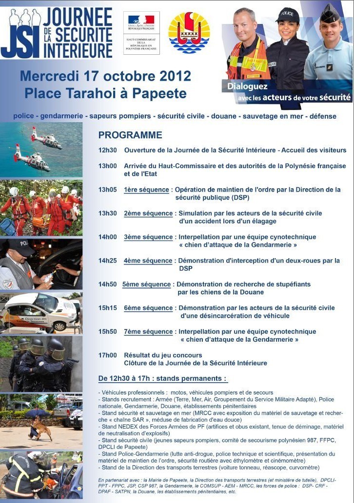 La Journée 2012 de la sécurité intérieure sur fond d’année noire de la sécurité routière, en Polynésie