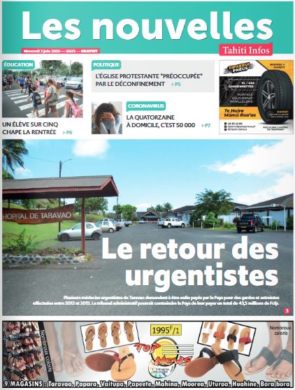 Cliquez sur la Une pour lire le journal