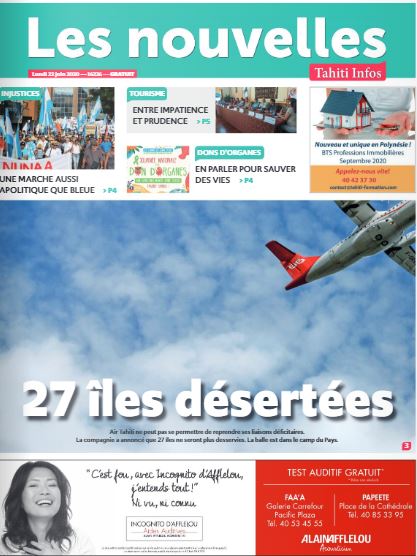 Cliquez sur la Une pour lire le journal Cliquez sur la Une pour lire le journal