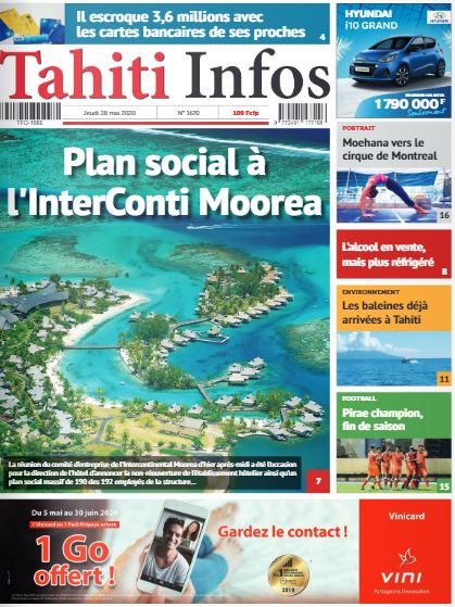 Cliquez sur la Une pour lire le journal