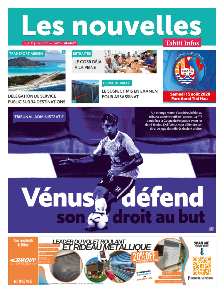 Cliquez sur la Une pour lire le journal Cliquez sur la Une pour lire le journal