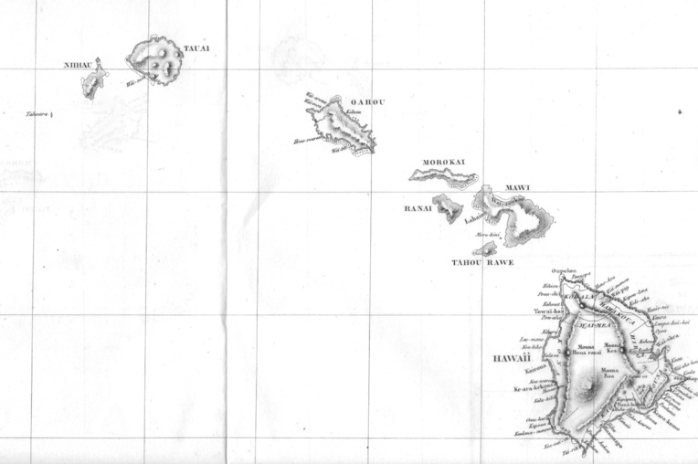 Une ancienne carte de l’archipel hawaiien.