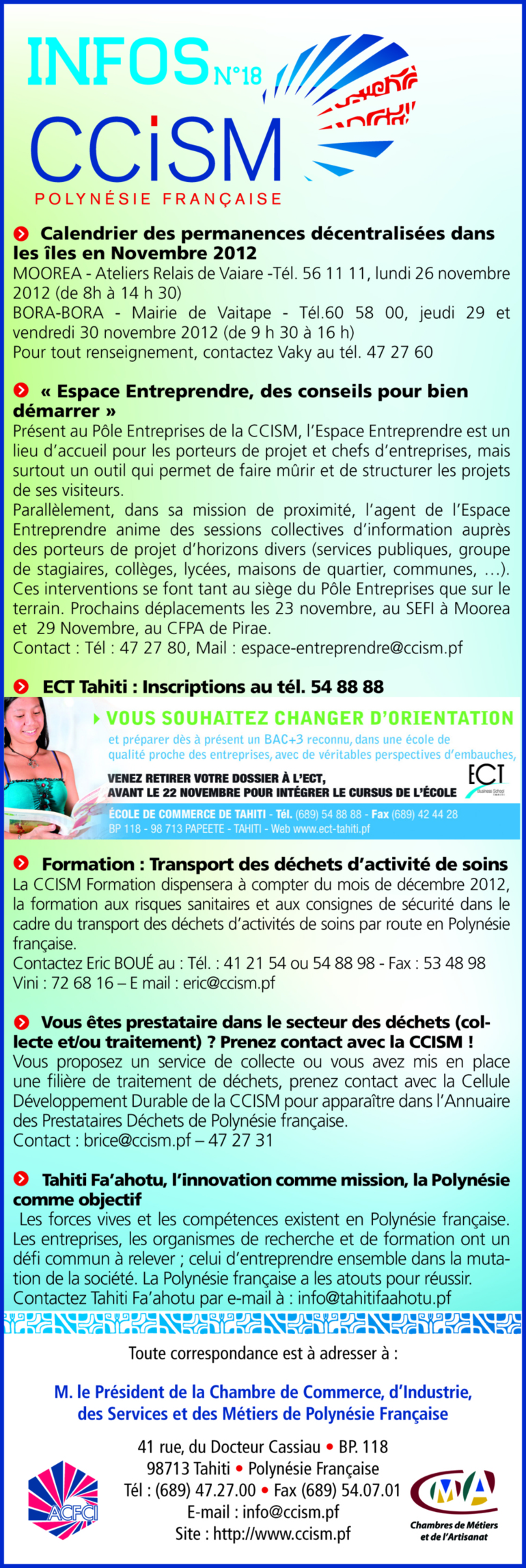 Infos CCISM N°18 Infos CCISM N°18