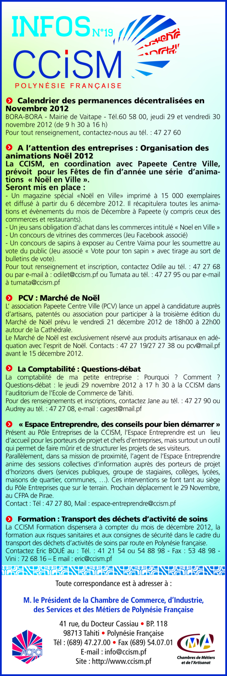 Infos CCISM N°19 Infos CCISM N°19