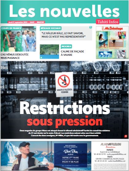 Cliquez sur la Une pour lire le journal