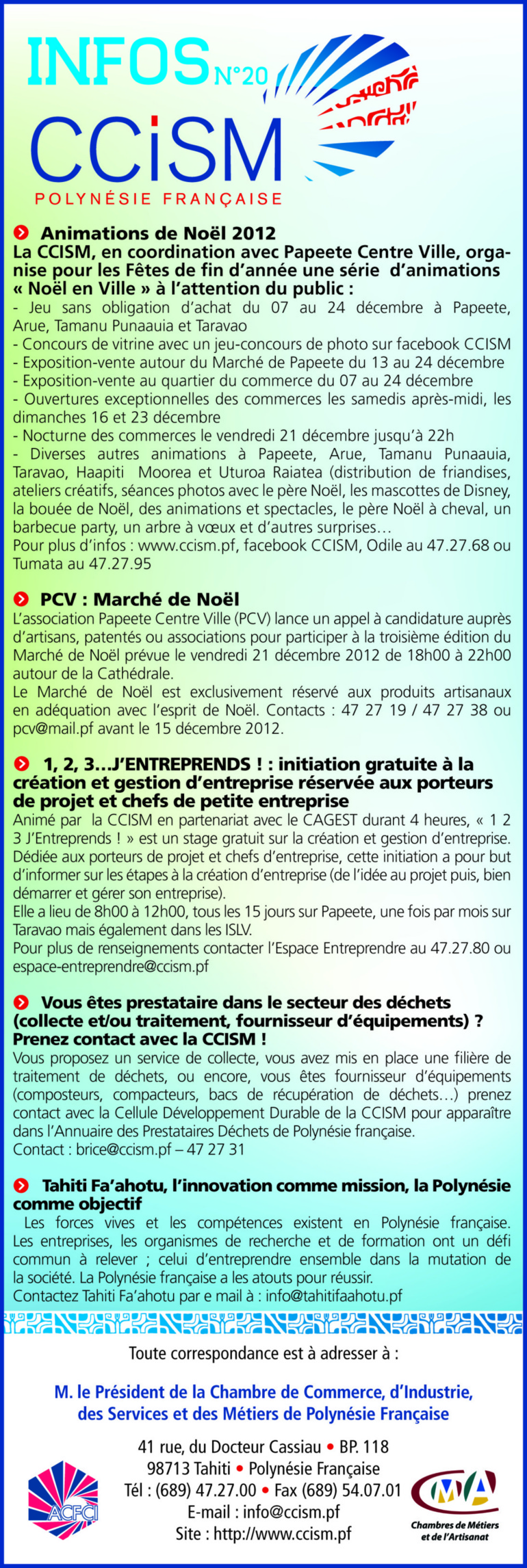 Infos CCISM N°20 Infos CCISM N°20