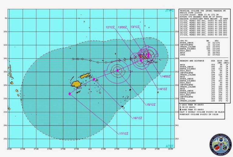 Samoa: Apia se prépare à affronter le cyclone Evan
