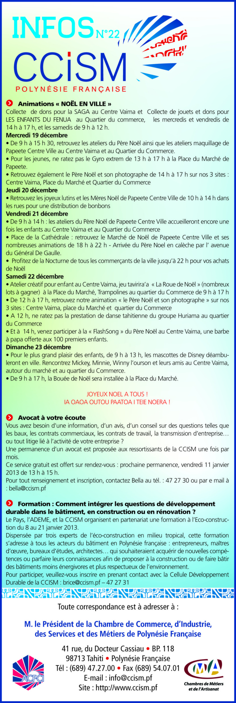 Infos CCISM N° 22 Infos CCISM N° 22