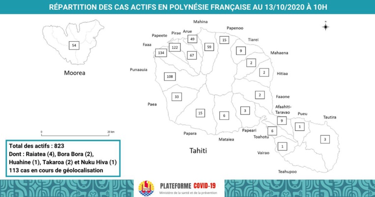 Où sont les cas Covid actifs identifiés en Polynésie
