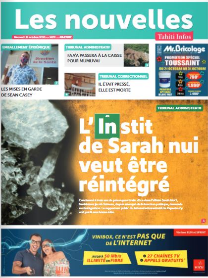 Cliquez sur la Une pour lire le journal Cliquez sur la Une pour lire le journal