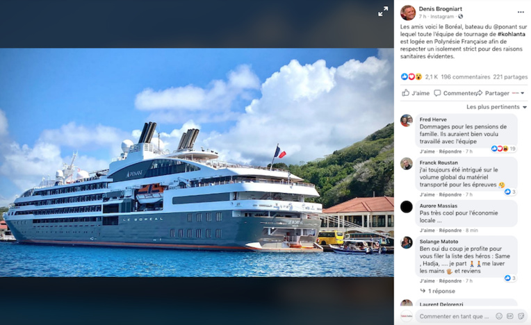 Toute l'équipe de Koh Lanta à Raiatea sur le Boréal