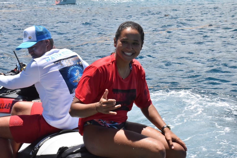 Vahine Fierro a été à son aise sur le spot de Taapuna. Vahine Fierro a été à son aise sur le spot de Taapuna.
