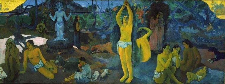 Œuvre de Paul Gauguin intitulée : D’où venons-nous ? Qui sommes-nous ? Où allons-nous ? Elle a été peinte en 1897-1898.
