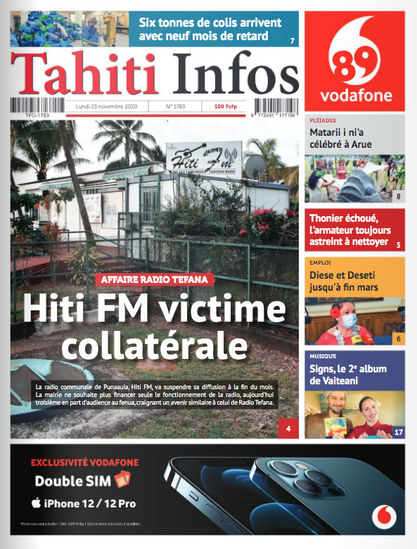 TAHITI INFOS N°1783 du 23 novembre 2020 TAHITI INFOS N°1783 du 23 novembre 2020