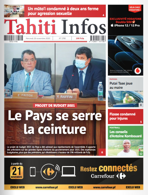 TAHITI INFOS N°1780 du 18 novembre 2020 TAHITI INFOS N°1780 du 18 novembre 2020