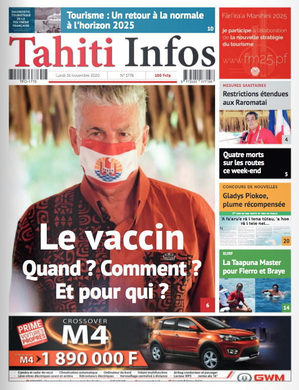 TAHITI INFOS N°1778 du 16 novembre 2020 TAHITI INFOS N°1778 du 16 novembre 2020