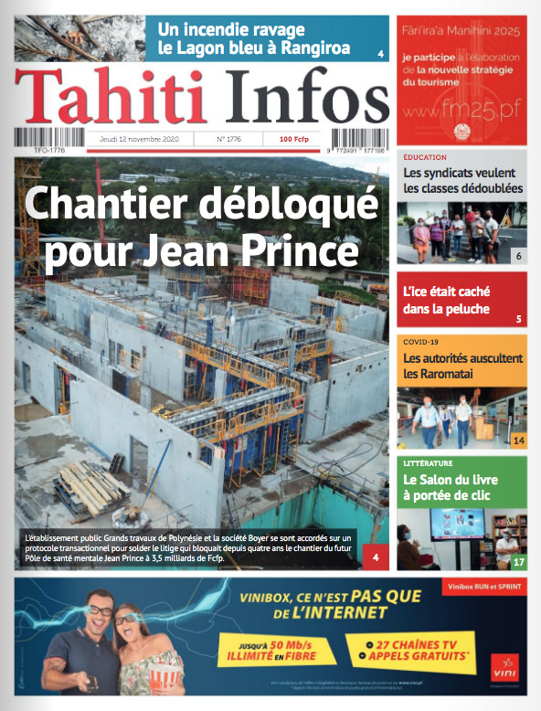 TAHITI INFOS N°1776 du 12 novembre 2020 TAHITI INFOS N°1776 du 12 novembre 2020