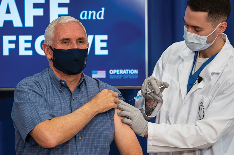 Virus: le vice-président américain vacciné et une quarantaine pour des dirigeants européens Virus: le vice-président américain vacciné et une quarantaine pour des dirigeants européens