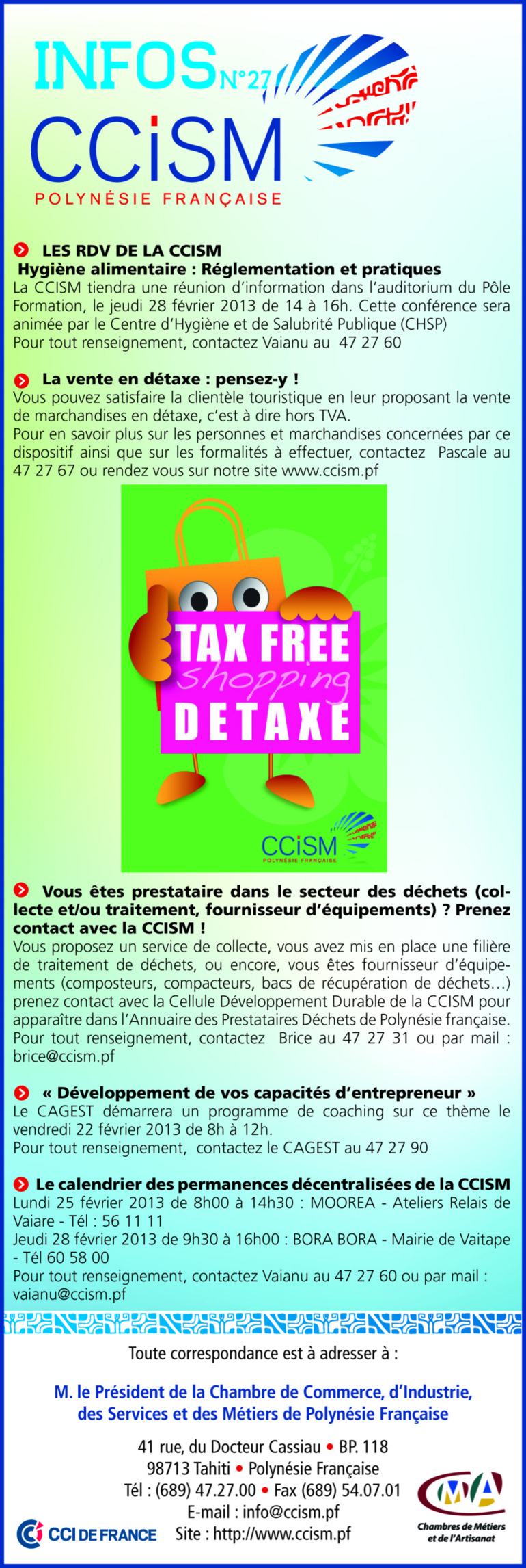 Infos CCISM N°27 Infos CCISM N°27