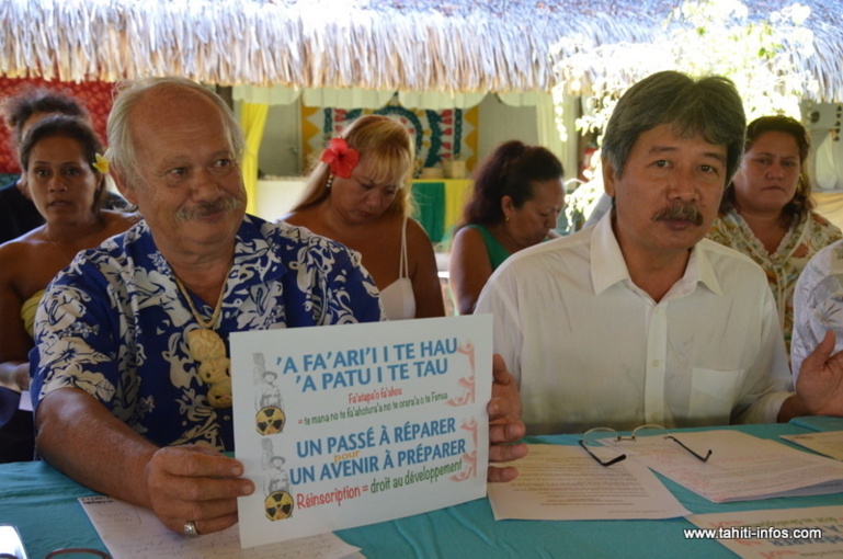 Désiré Tokoragi et Gilles Tefaatau, lors de la conférence de presse, vendredi matin.