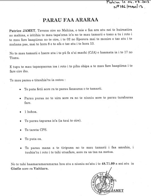 Mahina: Inscription pour la rentrée scolaire 2013 / 2014 Mahina: Inscription pour la rentrée scolaire 2013 / 2014