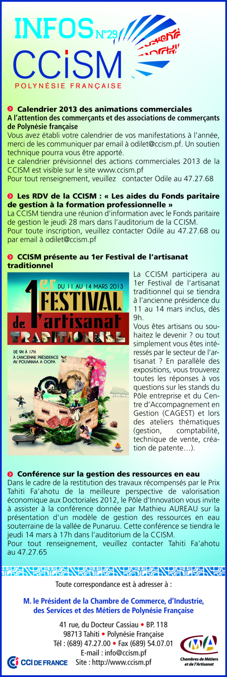 Infos CCISM N°29 Infos CCISM N°29