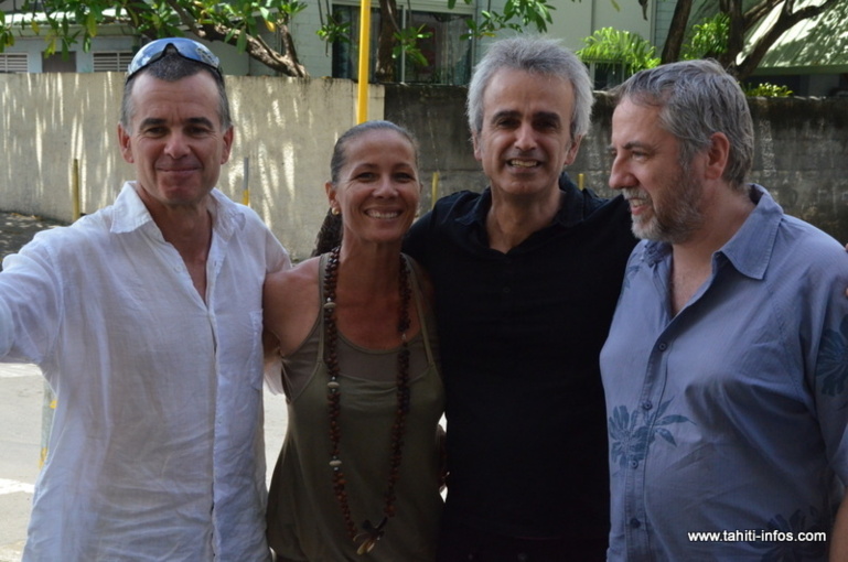 (Gauche à droite) Olivier Le Brun, Lina Huan, chargée de communication du SAGE, Michel Protsenko et Bruno Johannes.