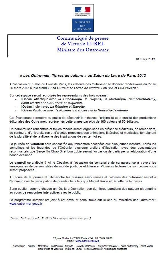 Salon du livre de Paris 2013: La délégation Océanienne