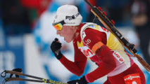 La biathlète norvégienne Berger "flashée" sur ses skis