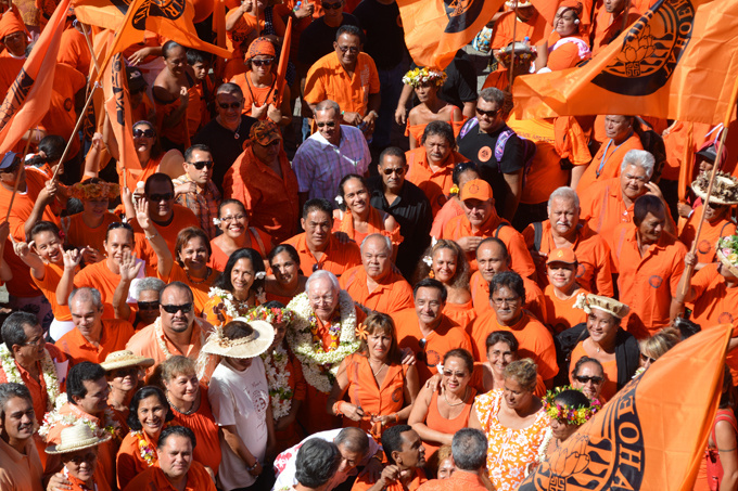 8 000 à 11 000 militants du Tahoeraa Huiraatira au cœur de Papeete