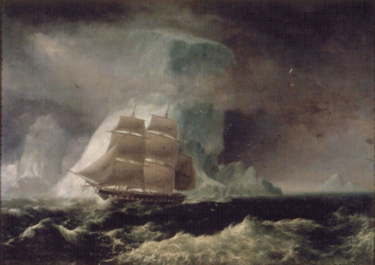 C’est sur la HMS Blonde que les dépouilles royales furent ramenées d’Angleterre à Hawaii après le décès du couple de souverains à Londres (peinture de Robert Dampier, 1825).