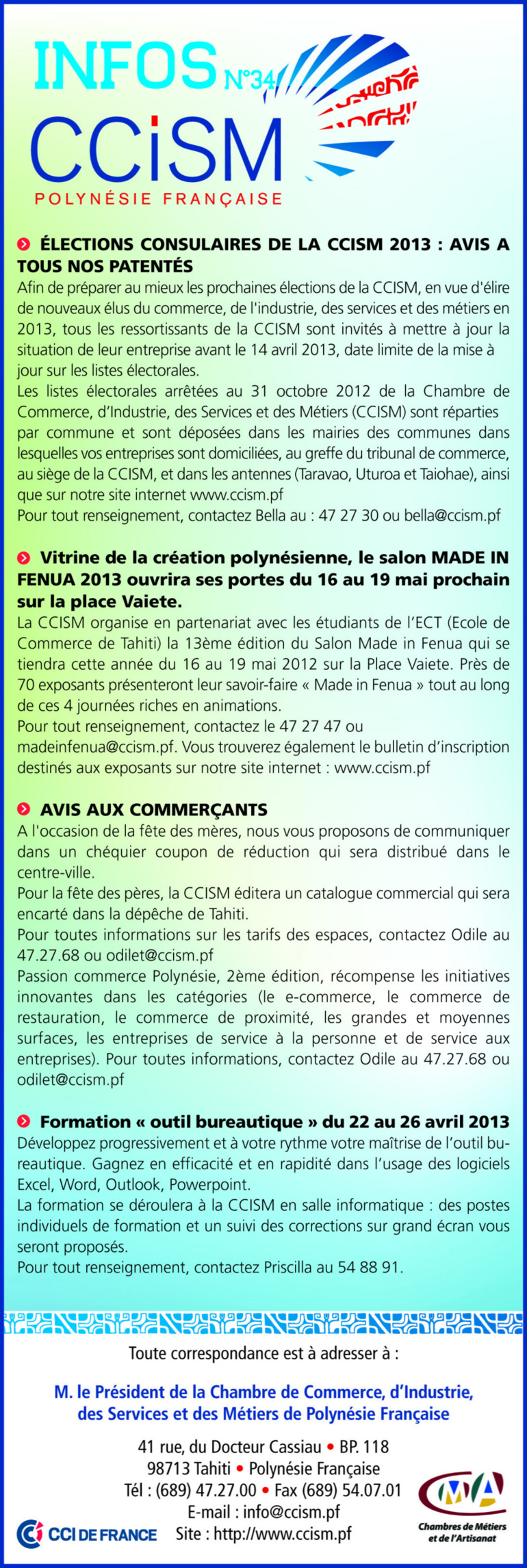 Infos CCISM N°34 Infos CCISM N°34