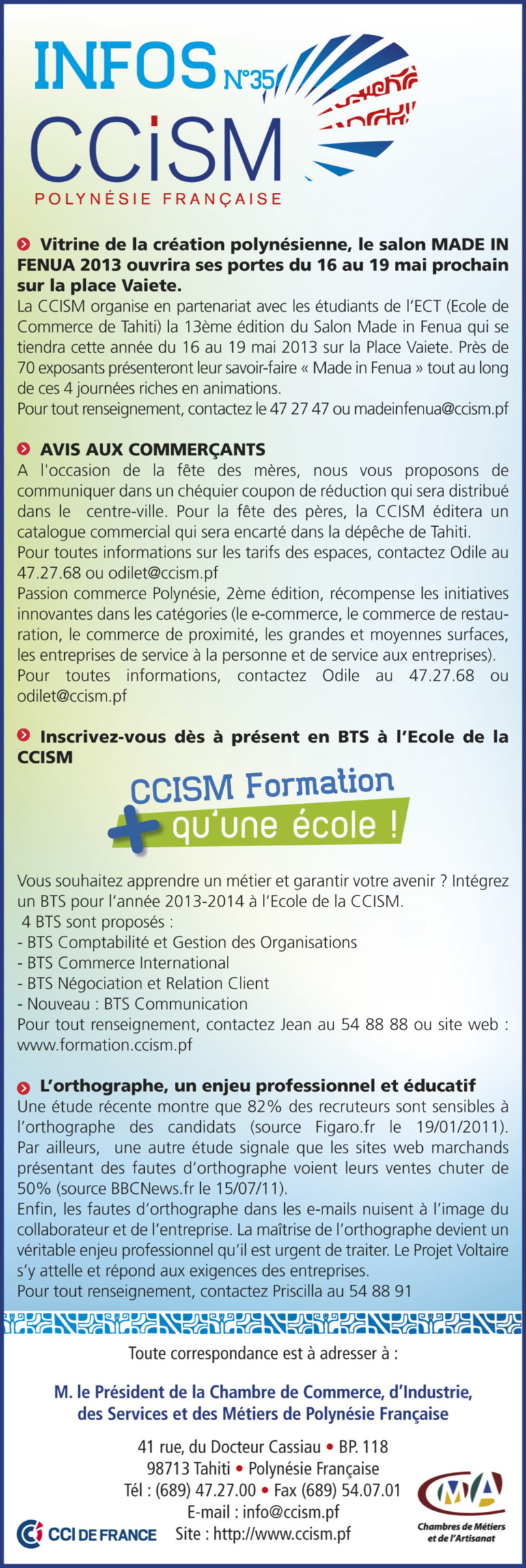 Infos CCISM N°35 Infos CCISM N°35