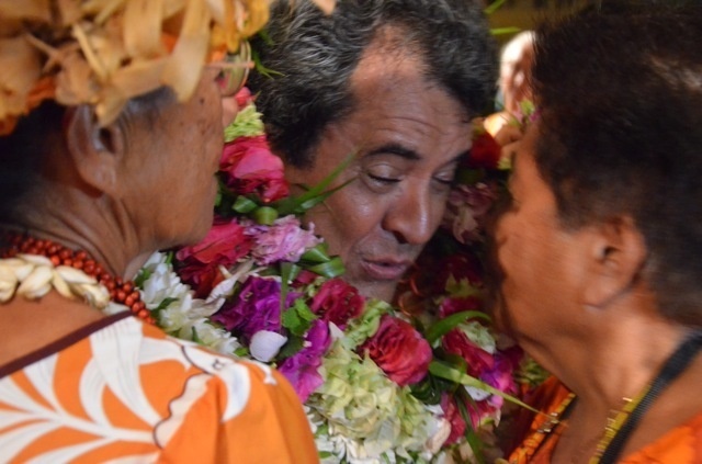 Edouard Fritch annonce sa candidature à la mairie de Pirae, en 2014
