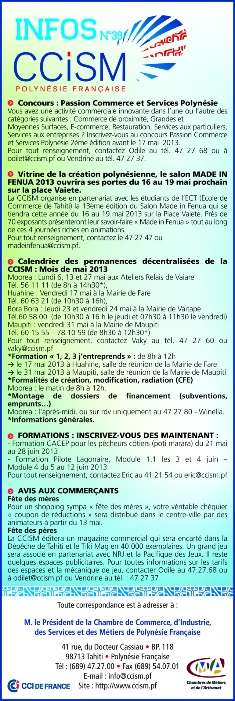 Infos CCISM N°39 Infos CCISM N°39